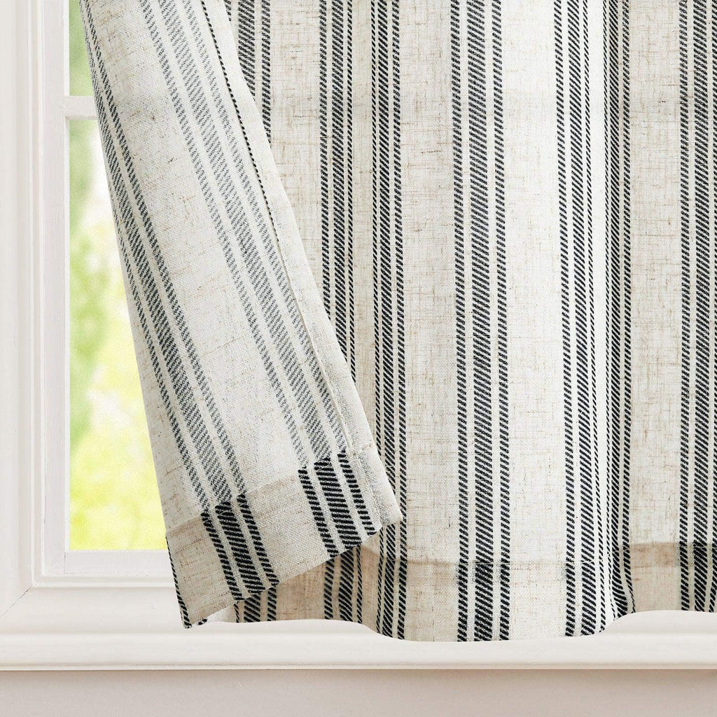 Window Curtain, Twill Striped Linen Blend Rod Pocket Kitchen, Lightweight Design for Windows, Room Styling and Everyday Privacy image 9