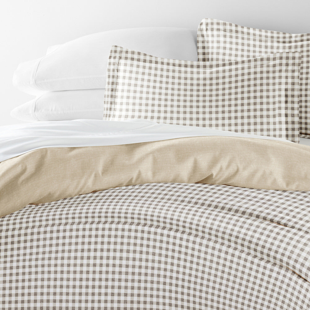 Duvet Cover Set, Gingham Check Pattern 3 Piece Reversible for Guest Rooms and Everyday Bedroom Styling image 9