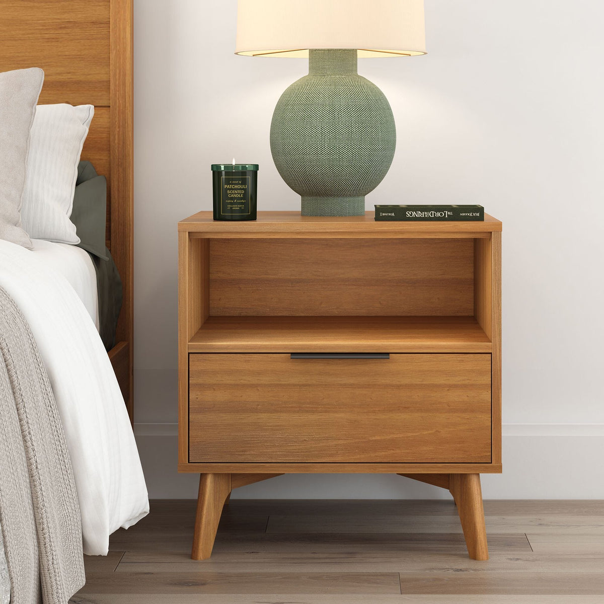 Nightstand, Haven with Shelf for Bedrooms, Bedside Essentials and Everyday Storage, 4 Color Options image 9
