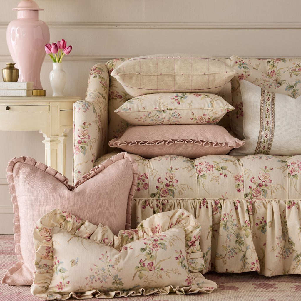 Decorative Pillow Cover Set, Beth Box Pleat in Peach for Sofas, Beds and Living Room Accents, 2 Size Options image 9