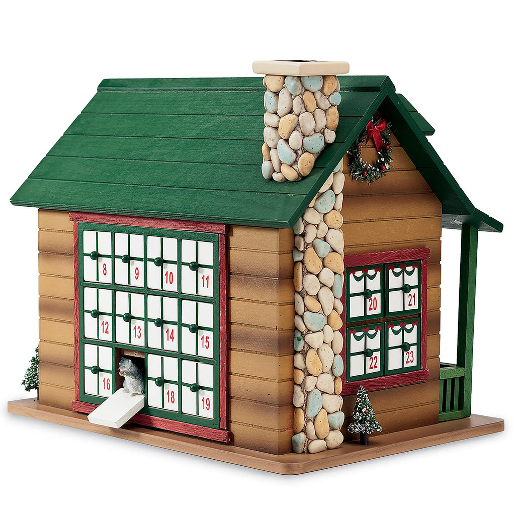 Seasonal Home Decor, Christmas Advent Cabin with Woodland Animals for Mantels, Tables and Seasonal Decorating image 9