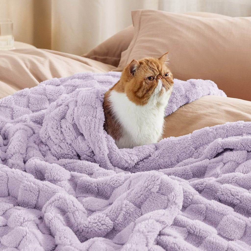 Cozy Throw Blanket, Jacquard Shaggy Sherpa for Living Rooms, Bedrooms and Everyday Lounging, 4 Sizes and 19 Colors image 9