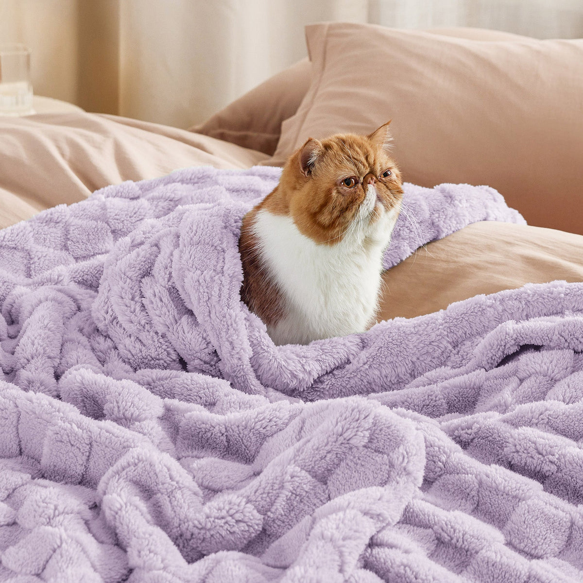 Cozy Throw Blanket, Jacquard Shaggy Sherpa for Living Rooms, Bedrooms and Everyday Lounging, 4 Sizes and 19 Colors image 9