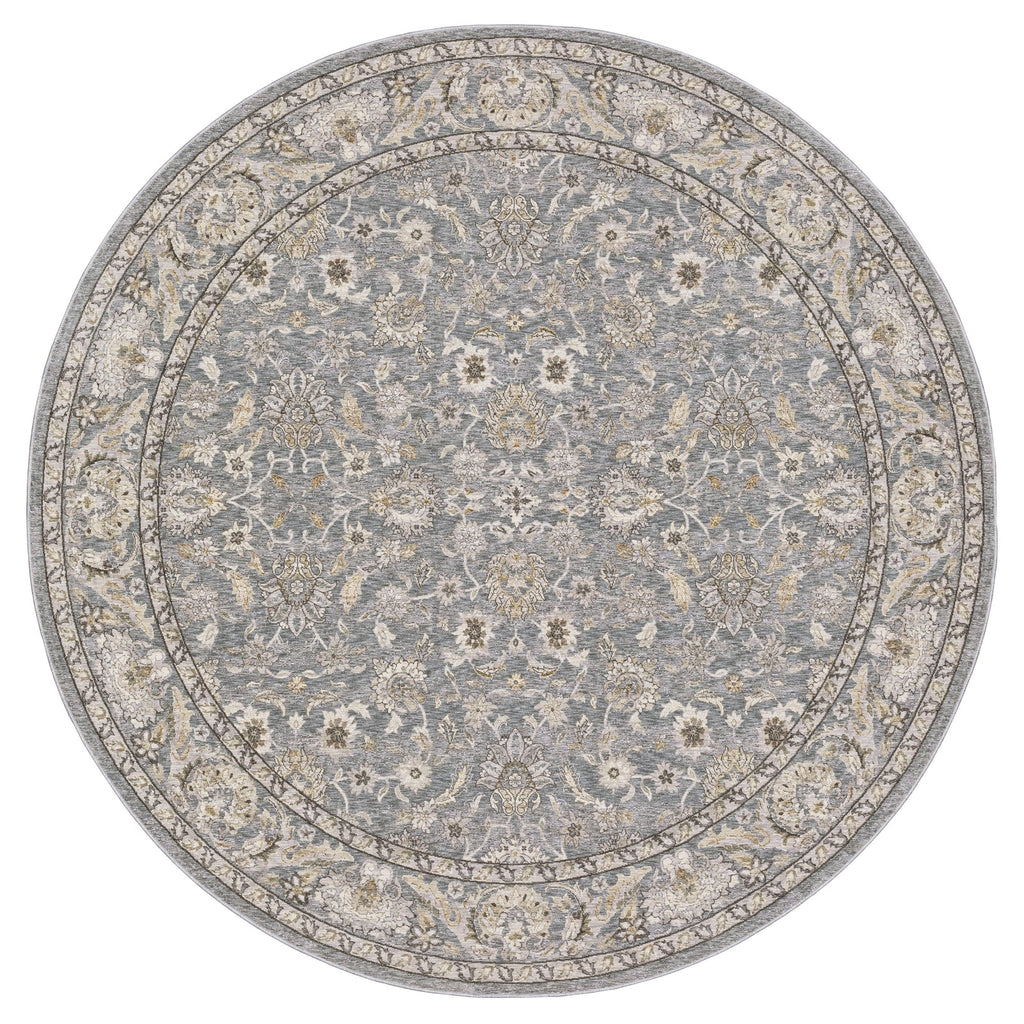 Area Rug, Maharaja 070E1 Blue Ivory for Living Rooms, Bedrooms and Entryways, 10 Size Options image 9