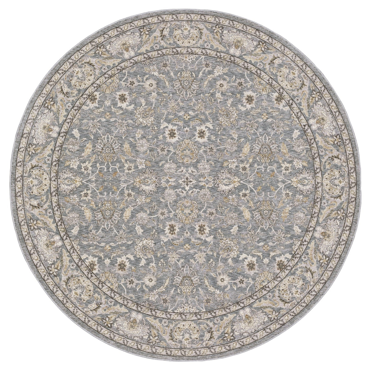 Area Rug, Maharaja 070E1 Blue Ivory for Living Rooms, Bedrooms and Entryways, 10 Size Options image 9