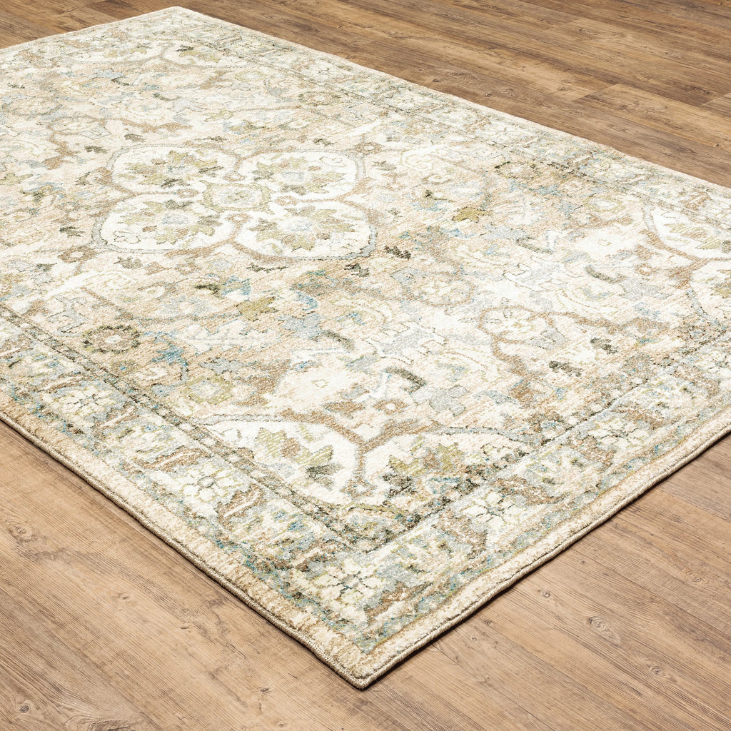 Area Rug, Andorra 9818G Beige Ivory for Living Rooms, Bedrooms and Entryways, 11 Size Options image 9