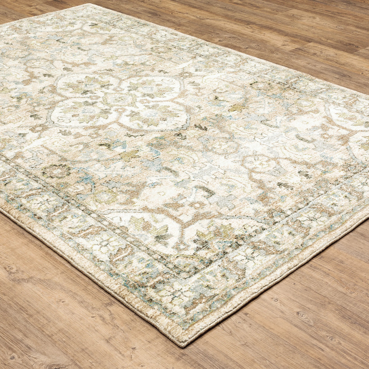 Area Rug, Andorra 9818G Beige Ivory for Living Rooms, Bedrooms and Entryways, 11 Size Options image 9