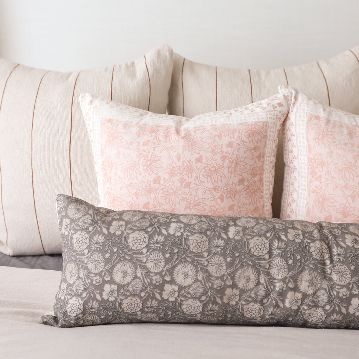 Decorative Pillow Cover Set, Gracie Lumbar 12x20" 12x40", Lightweight Design for Bedroom Styling and Living Room Decor, 2 Size Options image 9