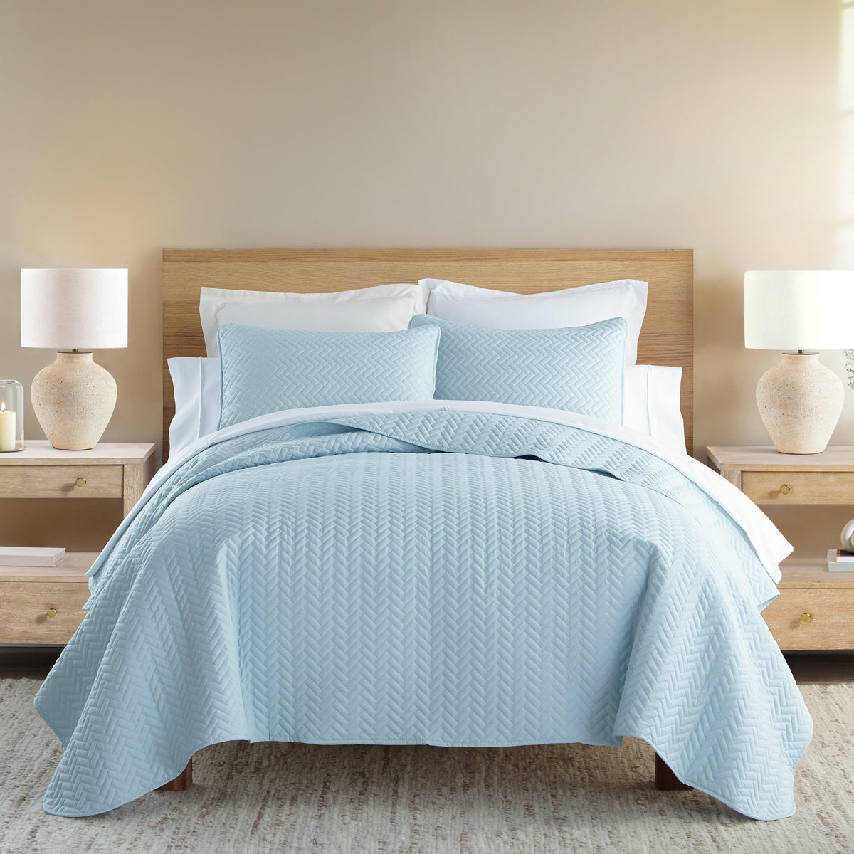 Quilted Coverlet Set, 3 Piece Herringbone for Guest Bedrooms, Layered Beds and Everyday Bedding, 3 Sizes and 6 Colors image 9