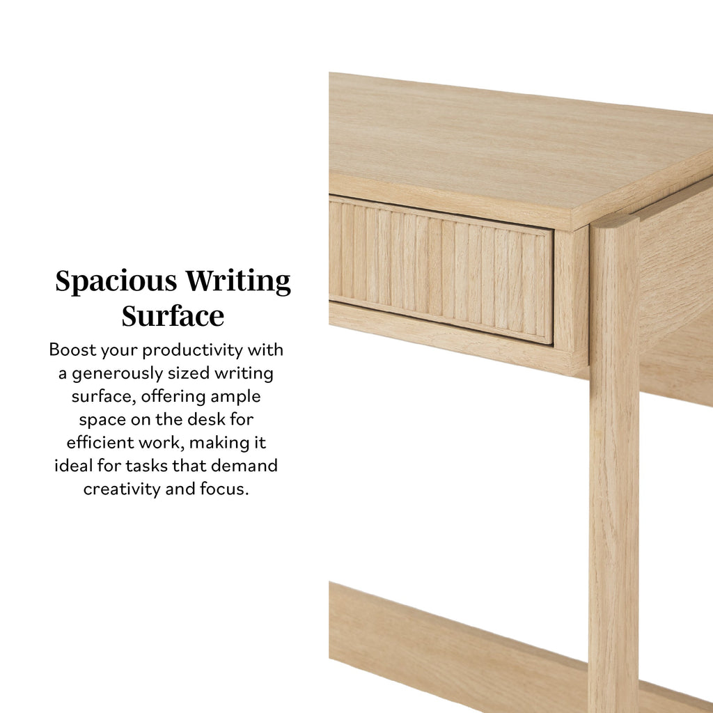 Computer Desk, Holmes Modern Scandinavian Reeded Writing for Home Offices, Computer Work and Study Spaces, 2 Color Options image 9