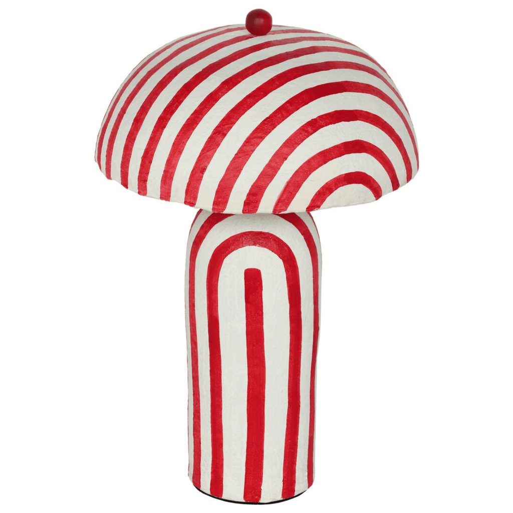 Portable Table Lamp, Lennox Striped Papier Mache for Bedrooms, Living Rooms and Reading Corners, 3 Color Options image 9