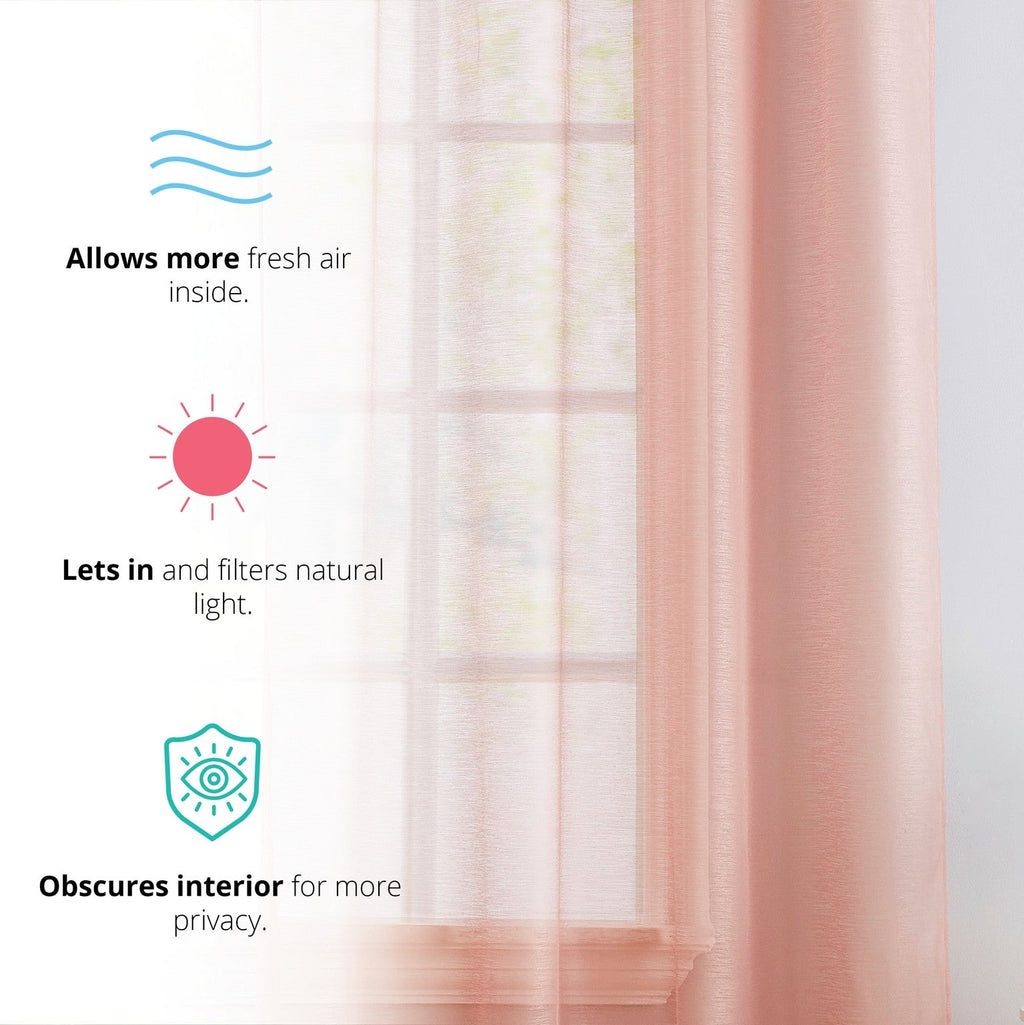Window Curtain, Victoria Semi Sheer Grommet Panels for Windows, Room Styling and Everyday Privacy, 14 Sizes and 28 Colors image 9