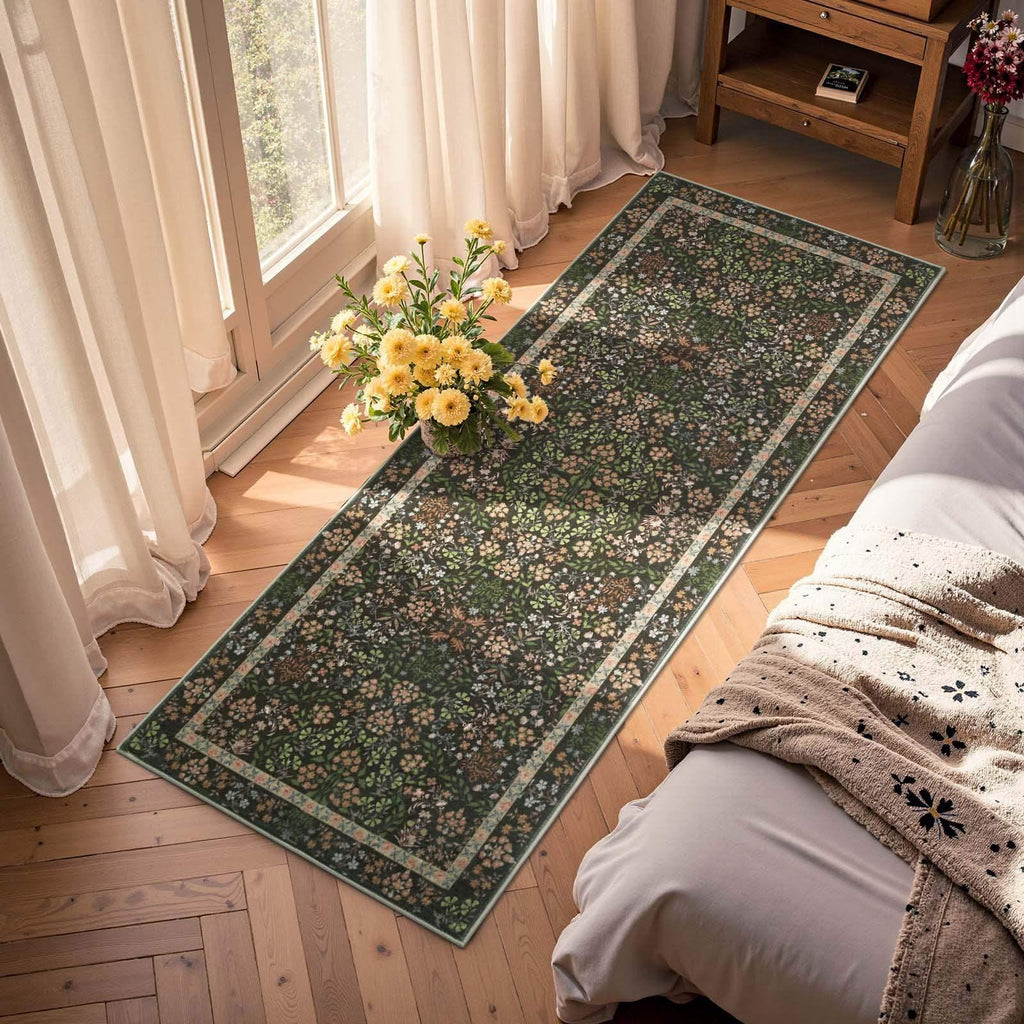 Area Rug, Vintage Foliage Floral, Lightweight Design, Non-Slip Design for Hallways, Dining Spaces and Home Decor, 19 Sizes and 4 Colors image 9