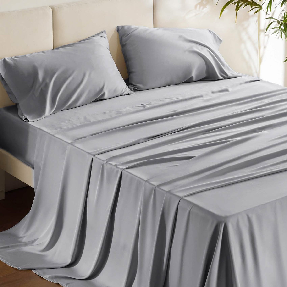 Bed Sheet Set, Rayon Derived from Bamboo, Cooling Comfort, Breathable Construction for Everyday Bedroom Comfort and Guest Rooms image 9