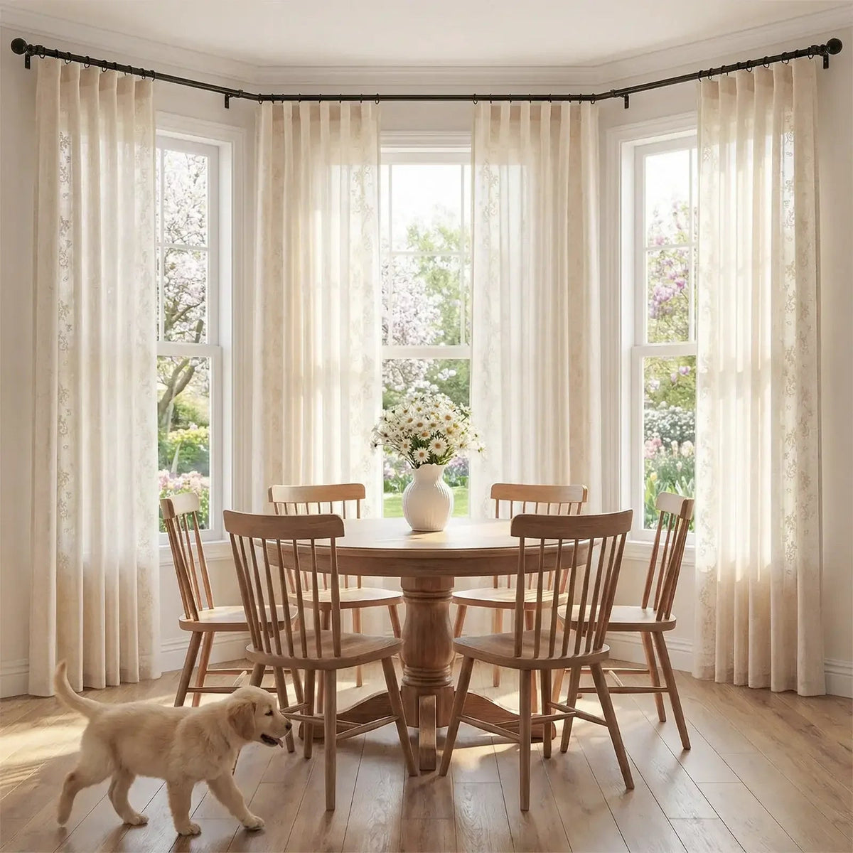 Window Curtain, Embroidered Vine Linen Blend Curtains (2, Machine-Washable Care for Bedrooms, Living Rooms and Home Privacy image 9