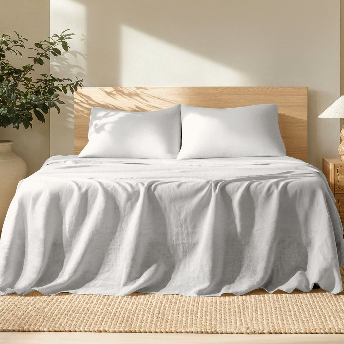 Bed Sheet Set, European Linen for Everyday Bedroom Comfort and Guest Rooms, 7 Sizes and 5 Colors image 9