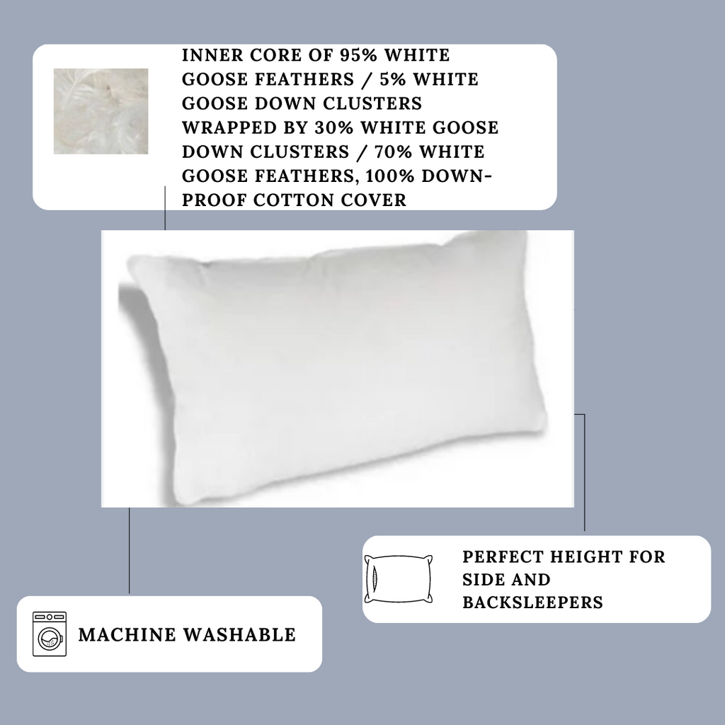 Bed Pillow, Etc. Rhapsody Wrap Feather Featured at Many, Machine-Washable Care for Everyday Sleep and Guest Room Bedding, 4 Size Options image 9