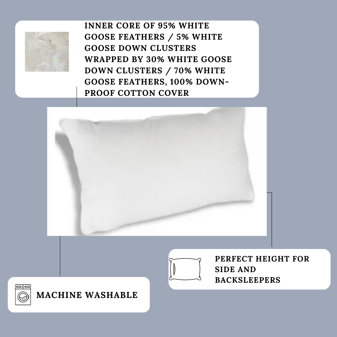 Bed Pillow, Etc. Rhapsody Wrap Feather Featured at Many, Machine-Washable Care for Everyday Sleep and Guest Room Bedding, 4 Size Options image 9