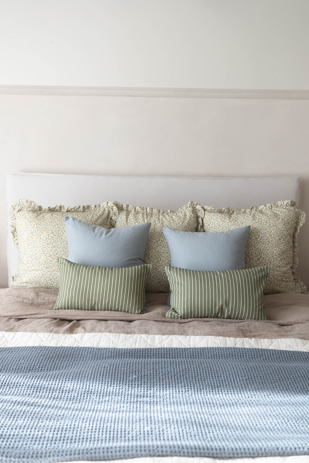 Decorative Pillow Cover Set, Dusty Blue Basics 18" 22" 26" 12x20" 12x40", Machine-Washable Care for Sofas, Beds and Living Room Accents image 9