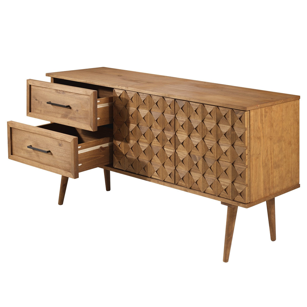 TV Stand, Tessa Solid Wood Prism Sideboard, Adjustable Design for Living Rooms, Media Storage and Home Entertainment image 9