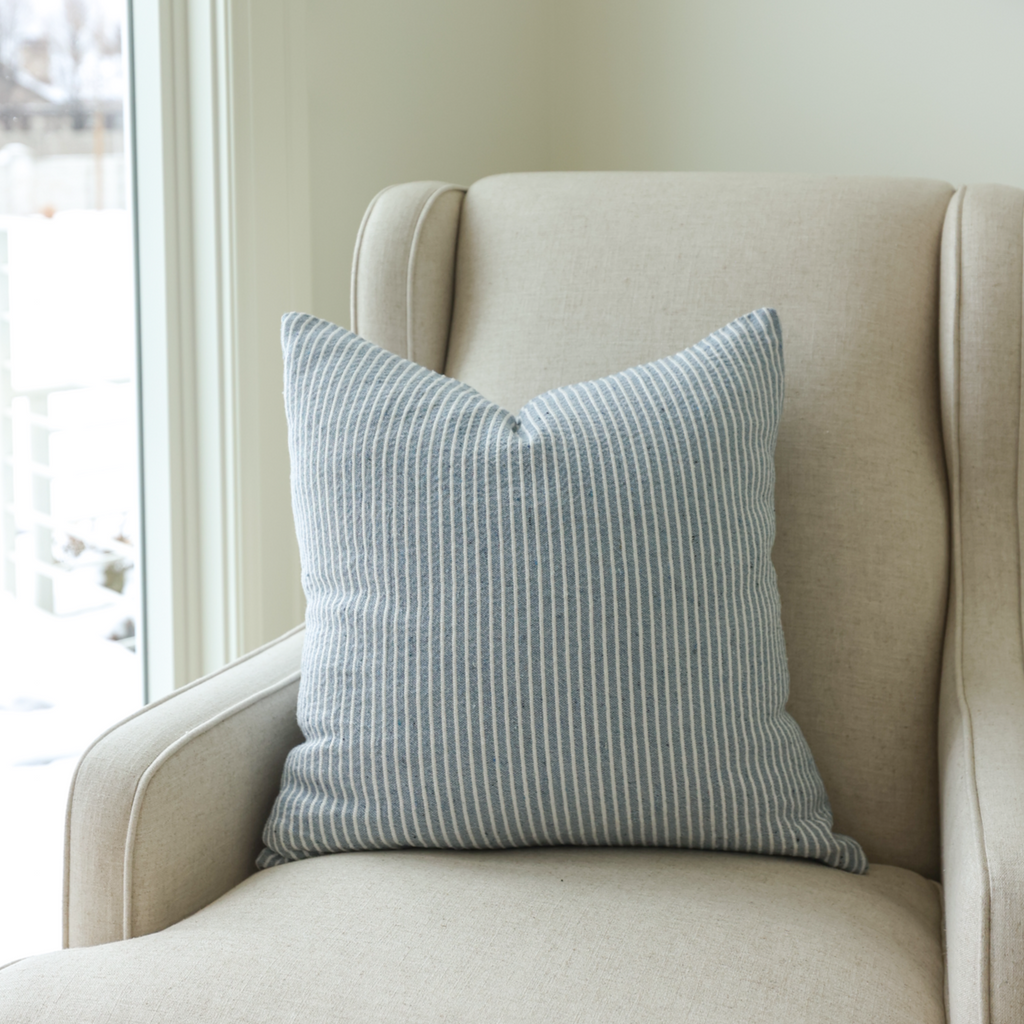 Decorative Pillow Cover Set, June in Blue 18" 22" for Sofas, Beds and Living Room Accents, 2 Size Options image 9