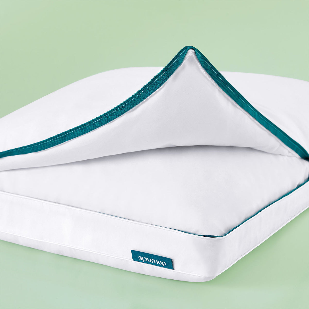Bed Pillow, Downcle Made in USA Sustainable Down, Adjustable Design for Everyday Sleep and Guest Room Bedding, 2 Size Options image 9