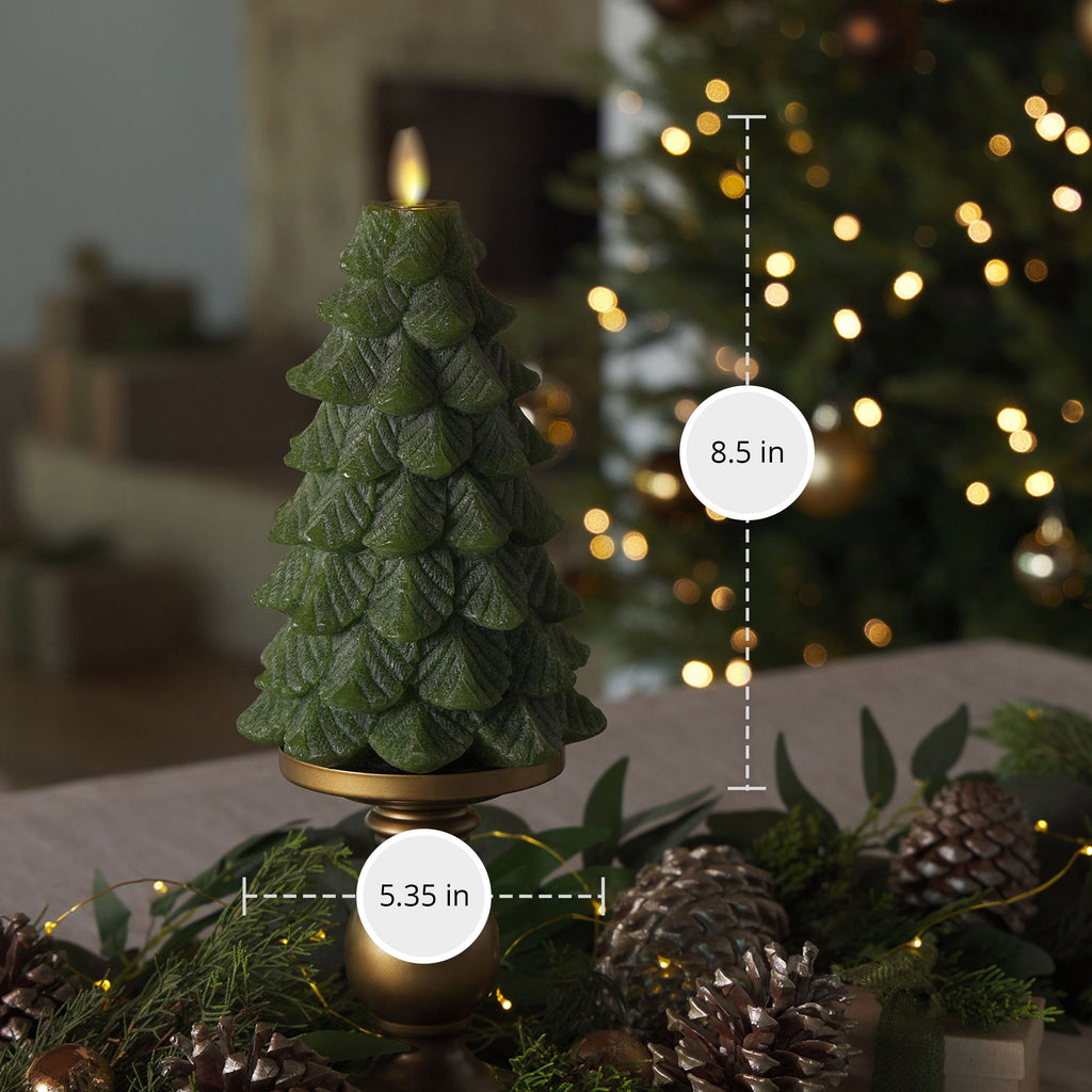 Flameless Candle, Chalky Green Tree for Bedrooms, Living Rooms and Everyday Candlelight Ambience, 2 Size Options image 9