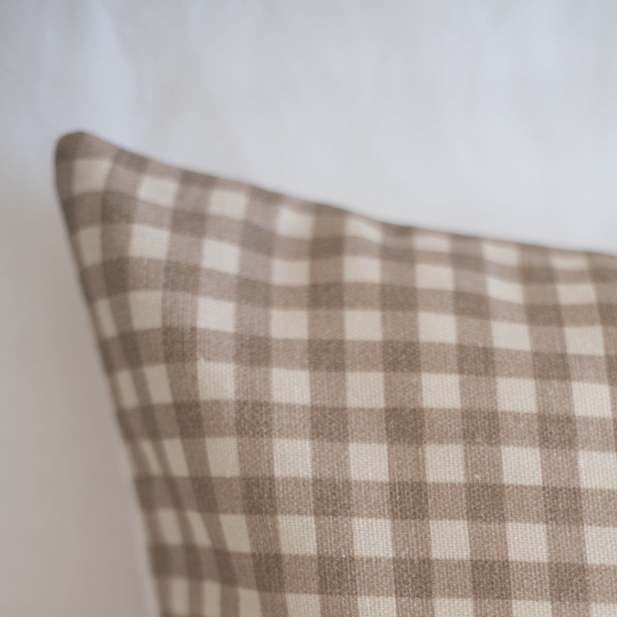 Decorative Pillow Cover Set, Tan Gingham 18" 22" 24" 26", Lightweight Design for Bedroom Styling and Living Room Decor, 5 Size Options image 9