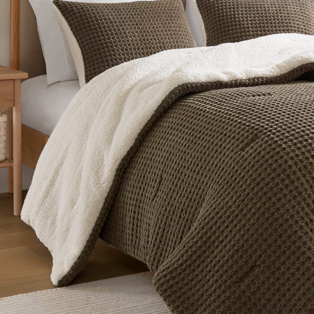 Bed Comforter, Riordan Waffle Knit Chenille Set, Machine-Washable Care for Everyday Bedding and Comfortable Sleep, 3 Sizes and 4 Colors image 9