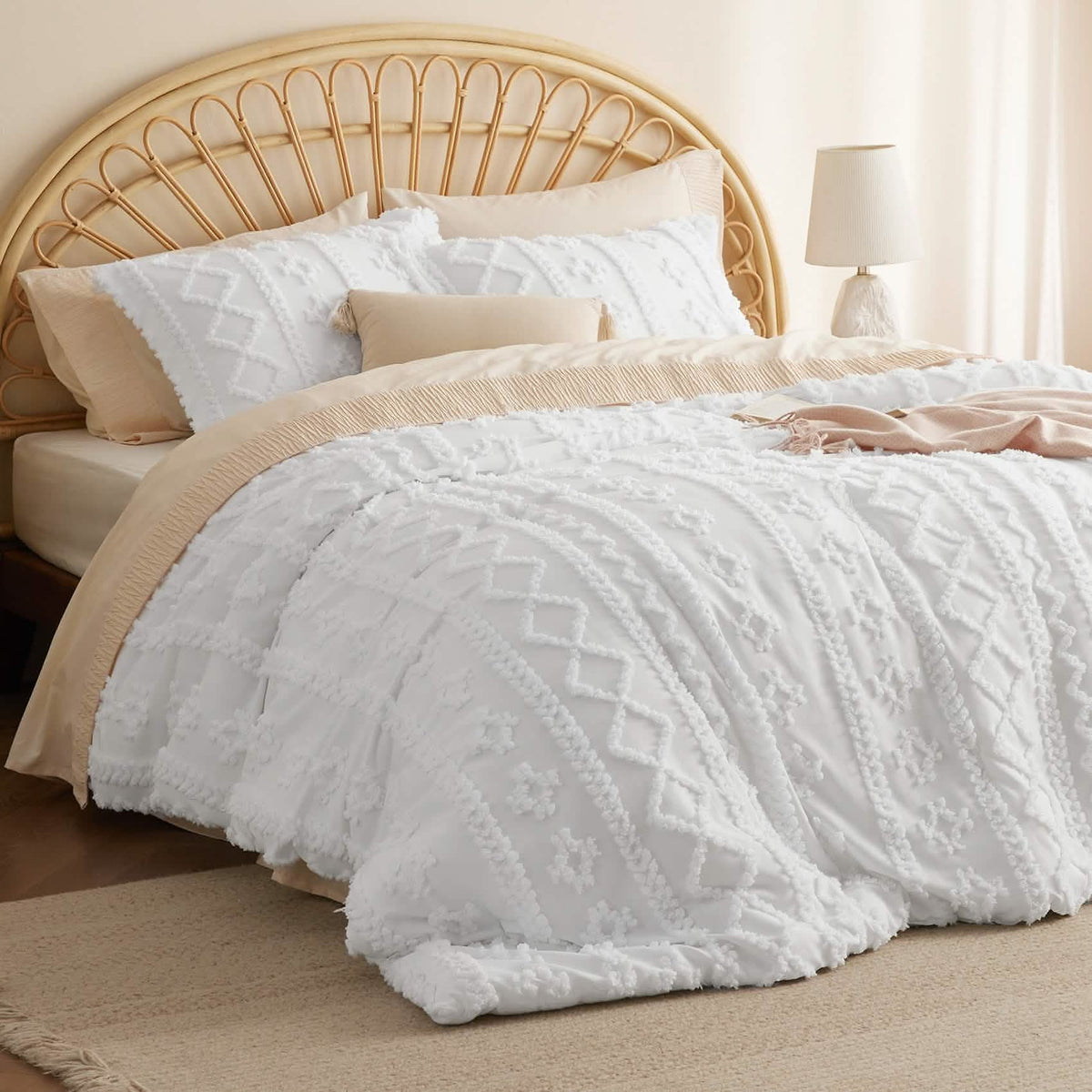 Bed Comforter, Boho Deluxe Embroidery Set, Breathable Construction, Machine-Washable Care for Everyday Bedding and Comfortable Sleep image 9