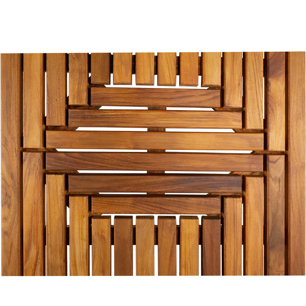 Teak Shower Mat, Denver Oiled Double Framed 39" x 19", Non-Slip Design for Indoor or Outdoor Showers, Bathrooms and Spa Areas image 9