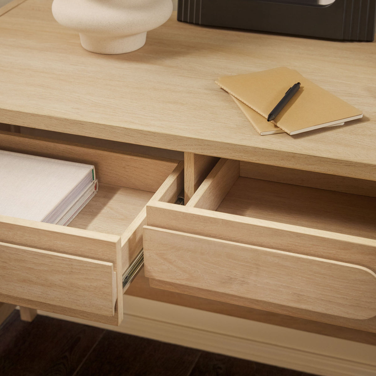 Writing Desk, Chantelle Modern Curved for Bedroom Workspaces, Home Offices and Daily Writing, 2 Color Options image 9