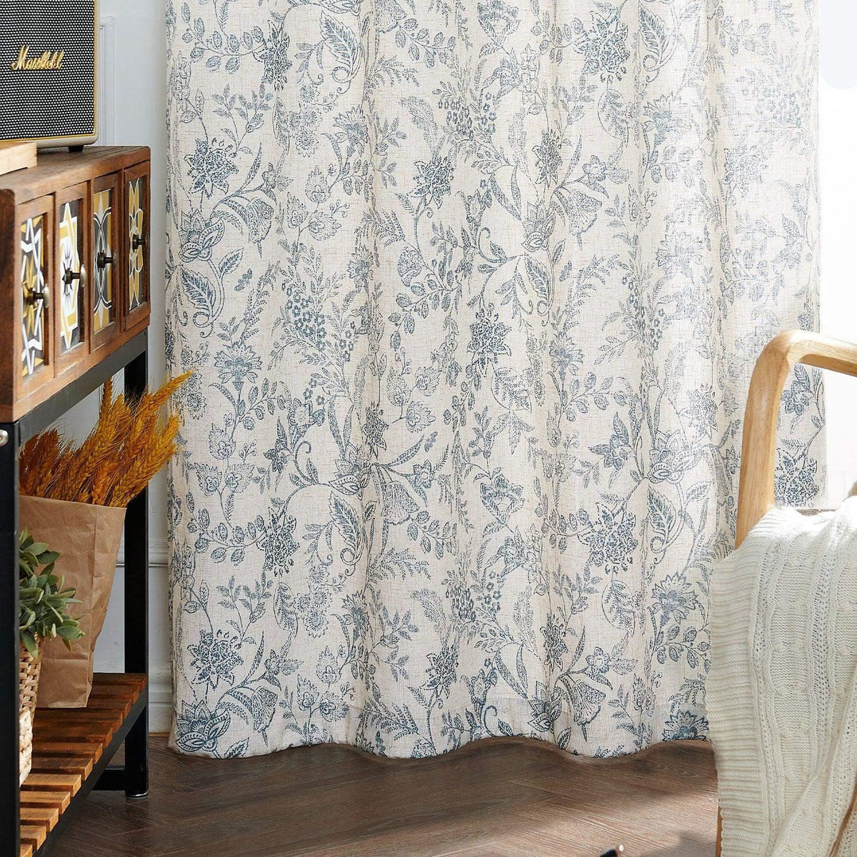 Window Curtain, Ethereal Botanical Linen Curtains (2 Panels), Lightweight Design for Windows, Room Styling and Everyday Privacy image 9