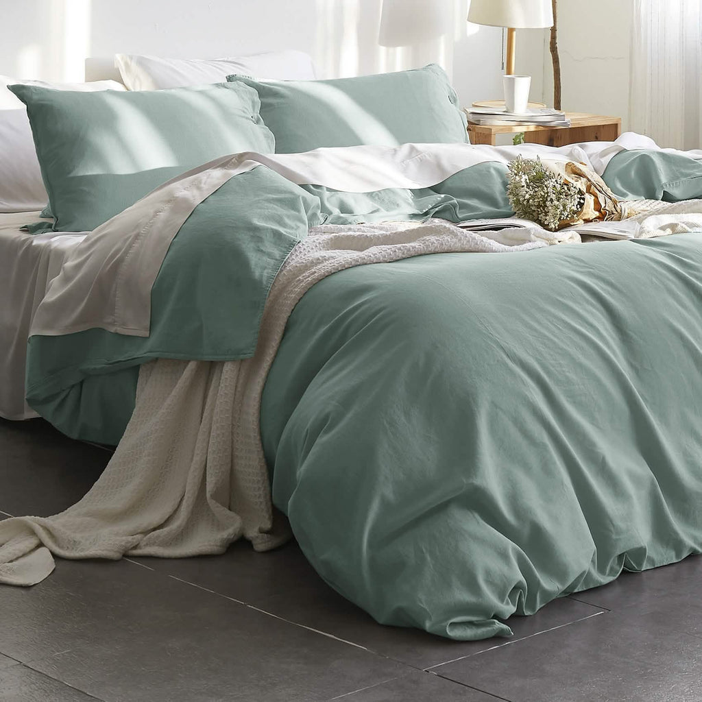 Duvet Cover Set, Cotton Linen Hybrid, Lightweight Design, Breathable Construction for Bedroom Bedding Refresh and Everyday Comfort image 10