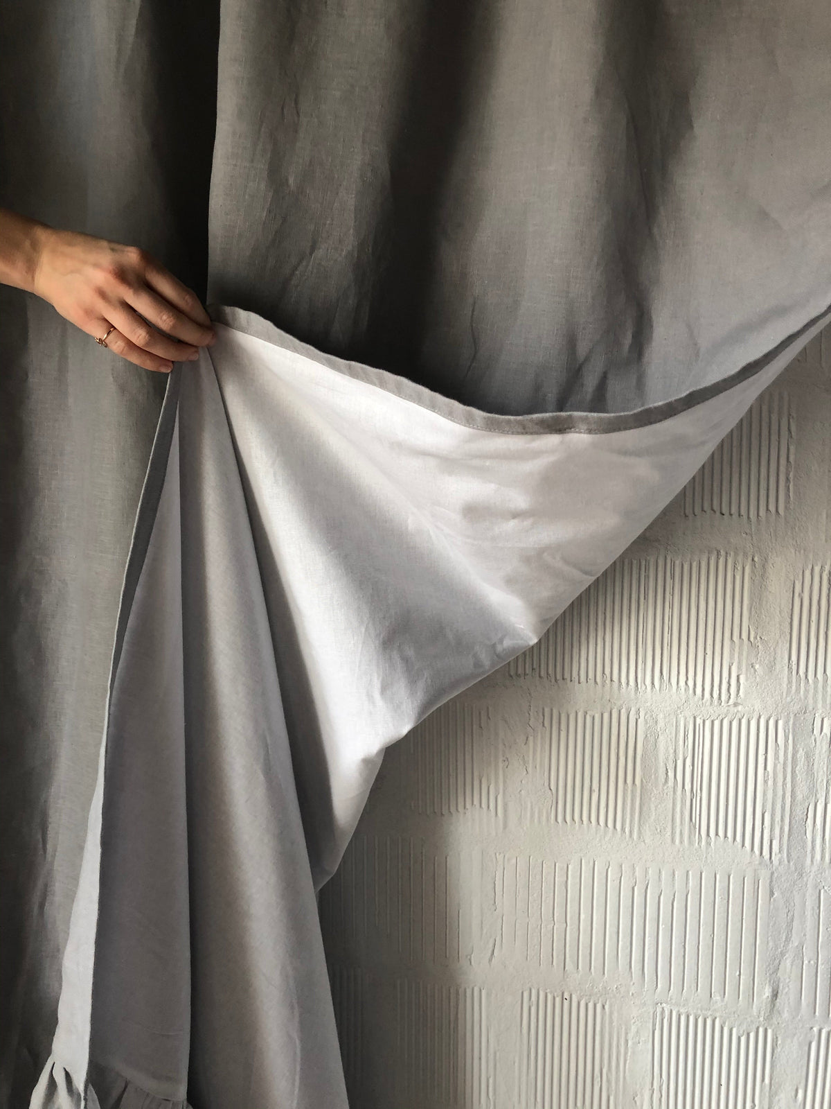 Window Curtain, Ruffled Linen Panel Natural Flax Cotton Lined for Windows, Room Styling and Everyday Privacy, 9 Size Options image 10