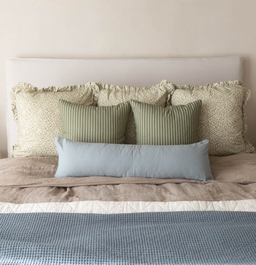 Decorative Pillow Cover Set, Dusty Blue Basics 18" 22" 26" 12x20" 12x40", Machine-Washable Care for Sofas, Beds and Living Room Accents image 10