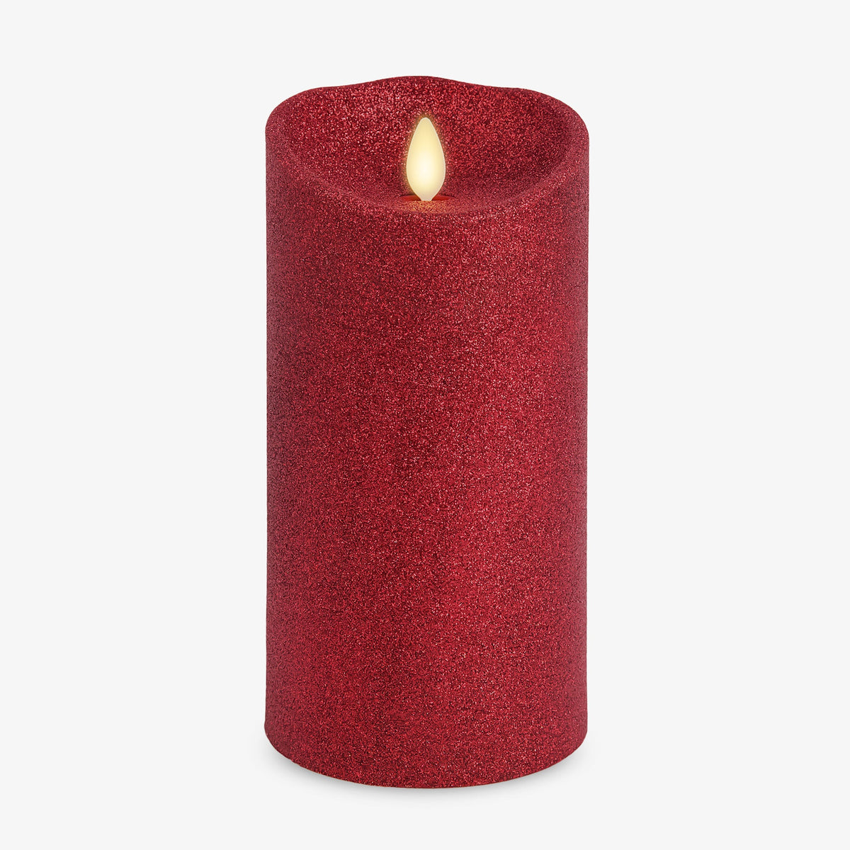 Flameless Candle, Red Glitter Pillar for Bedrooms, Living Rooms and Everyday Candlelight Ambience, 2 Size Options image 10