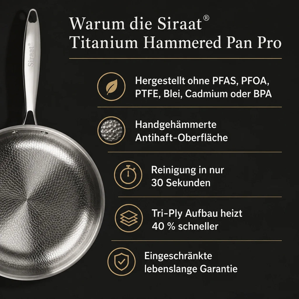 Kitchen Cookware, Titanium Hammered Pan Pro Standard for Everyday Meals and Home Cooking, Designed for Stovetop Cooking and Daily Meal Prep image 10