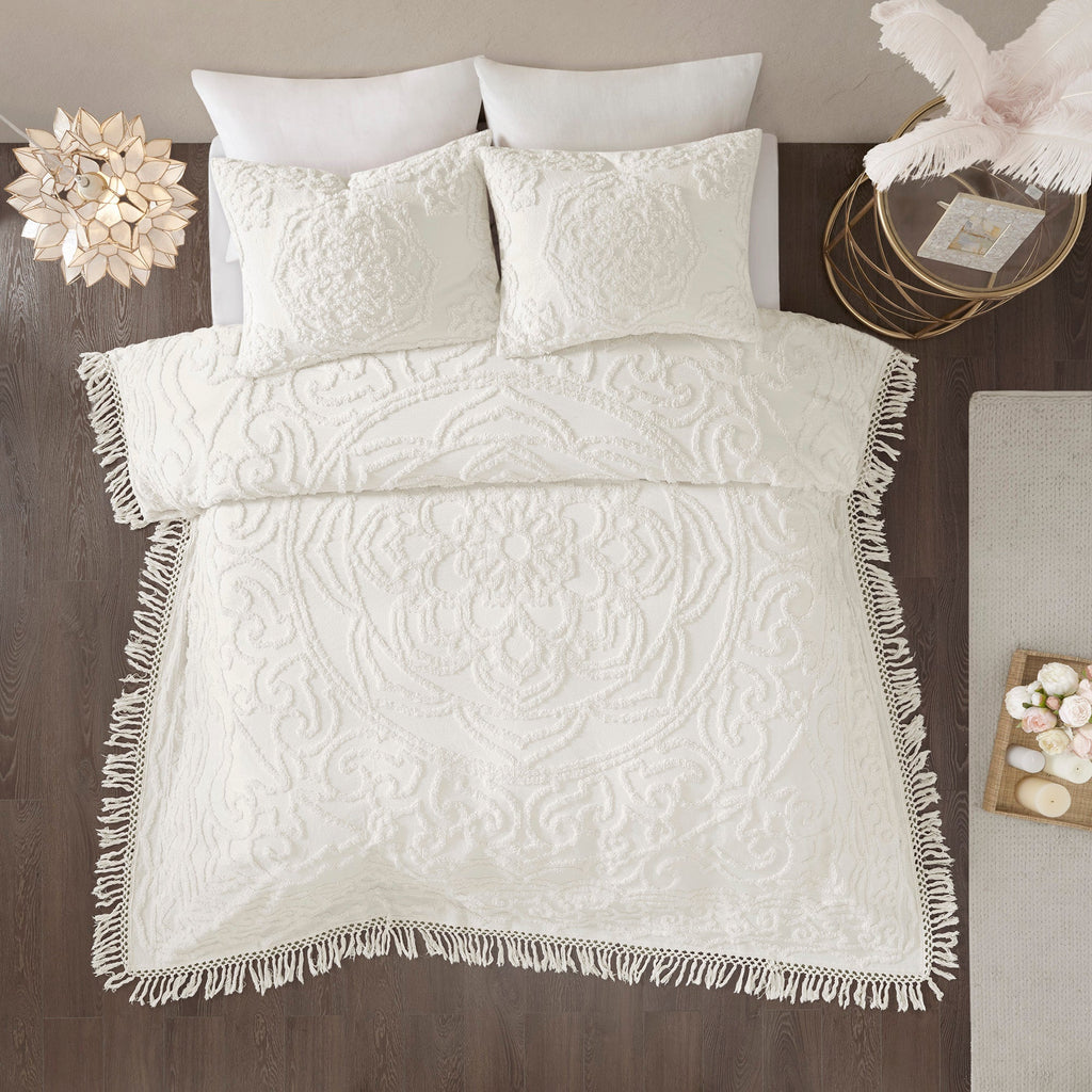 Bed Quilt, Laetitia Tufted Cotton Chenille Medallion, Machine-Washable Care for Bedroom Layering and Everyday Bedding, 3 Size Options image 10