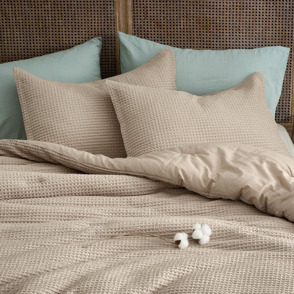 Bed Comforter, Cotton Waffle Weave Set, Breathable Construction for Everyday Bedding and Comfortable Sleep, 5 Sizes and 12 Colors image 10