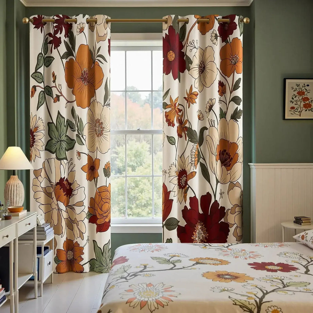 Window Curtain, Hannah Floral Blackout Curtains (2 Panels), Lightweight Design for Bedrooms, Living Rooms and Home Privacy image 10