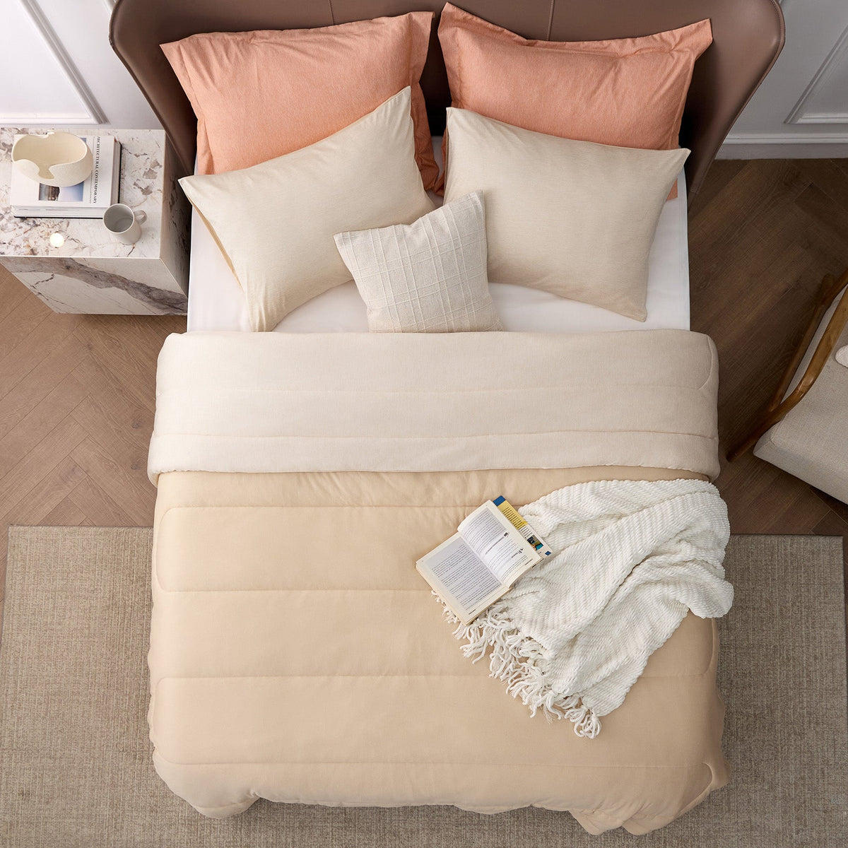 Bed Comforter, Reversible Warm and Cooling Set, Breathable Construction for Year-Round Bedroom Comfort and Restful Sleep image 10
