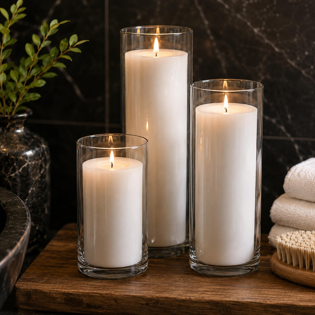 Glass Cylinder Vase Set, 3.25"x10.5" 12 Pack, Hand-Blown Glass for Floral Arrangements and Home Table Displays image 10