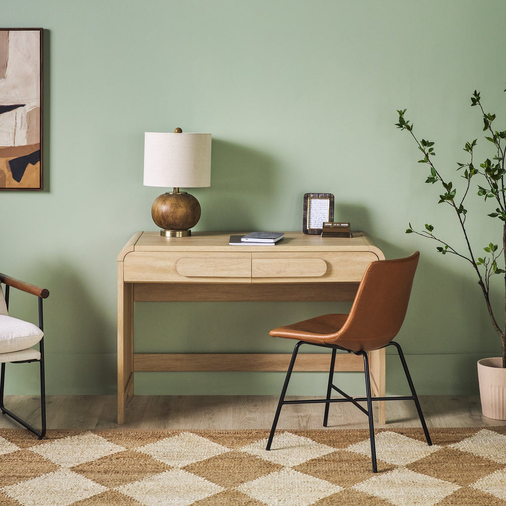 Writing Desk, Chantelle Modern Curved for Bedroom Workspaces, Home Offices and Daily Writing, 2 Color Options image 10