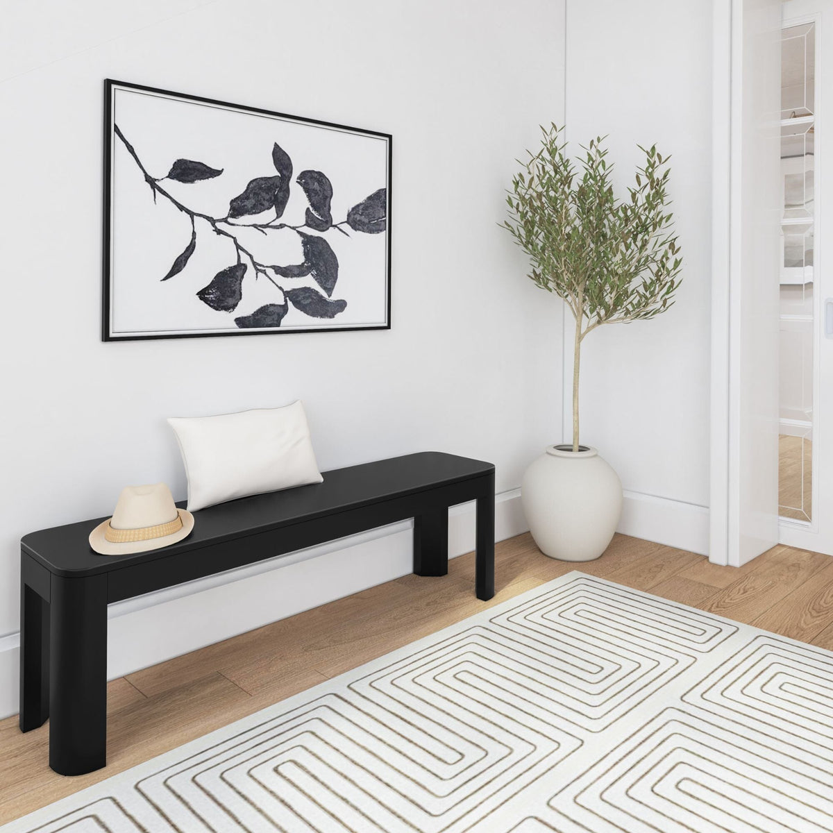 Dining Bench, Contour 58" for Dining Tables, Family Meals and Kitchen Seating, 2 Sizes and 3 Colors image 10
