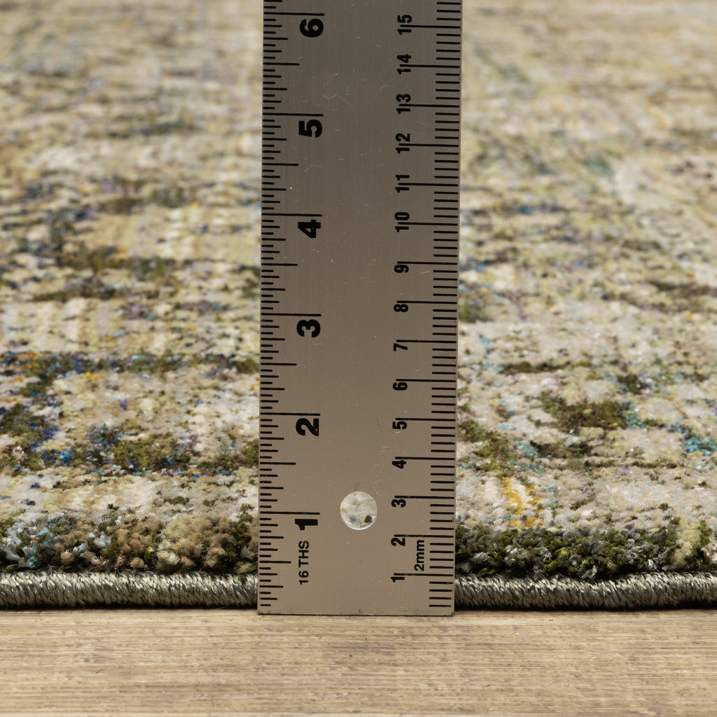 Area Rug, Andorra 7125C Green Brown for Living Rooms, Bedrooms and Entryways, 11 Size Options image 10