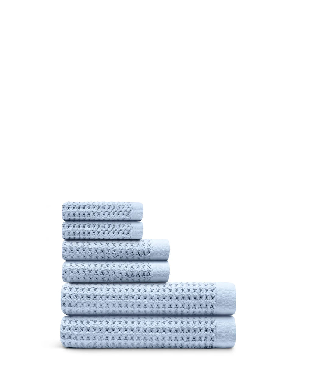 Bath Towel Set, Supima Waffle 6pc Bundle for Daily Bathroom Routines and Guest Baths, 14 Color Options image 10