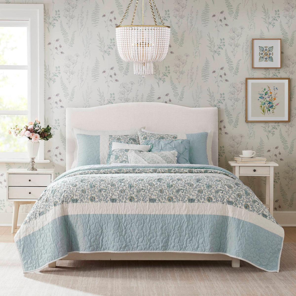 Cozy Throw Blanket, Dawn 6 Piece Cotton Percale Quilt Set, Machine-Washable Care for Sofas, Beds and Relaxing at Home, 2 Sizes and 5 Colors image 10