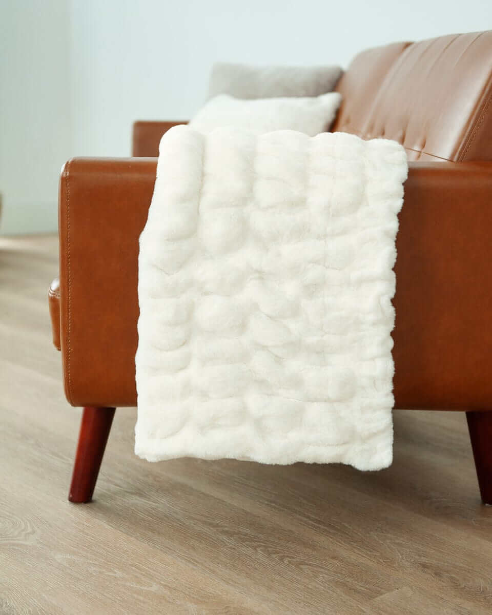 Cozy Throw Blanket, Hugs Cream for Living Rooms, Bedrooms and Everyday Lounging, 6 Sizes and 6 Colors image 10
