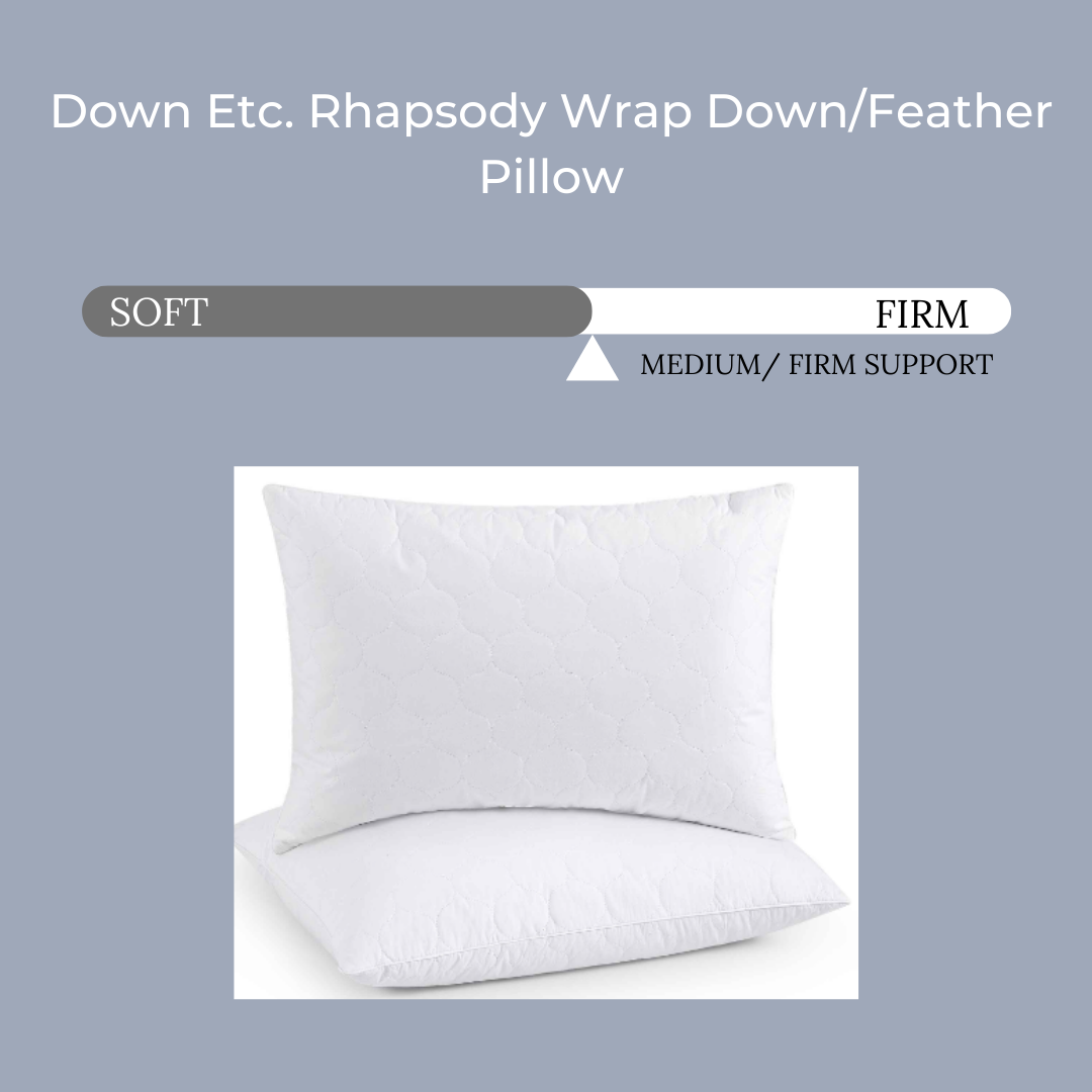 Bed Pillow, Etc. Rhapsody Wrap Feather Featured at Many, Machine-Washable Care for Everyday Sleep and Guest Room Bedding, 4 Size Options image 10